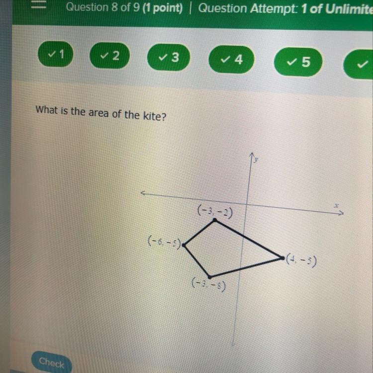 What is the area of the kite?-example-1