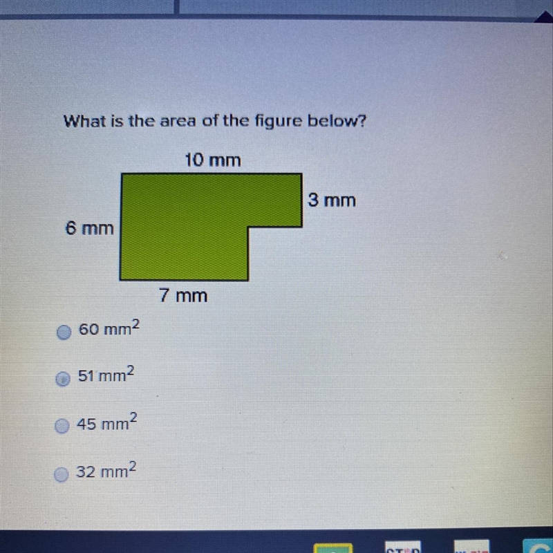 What is the area of the figure below-example-1