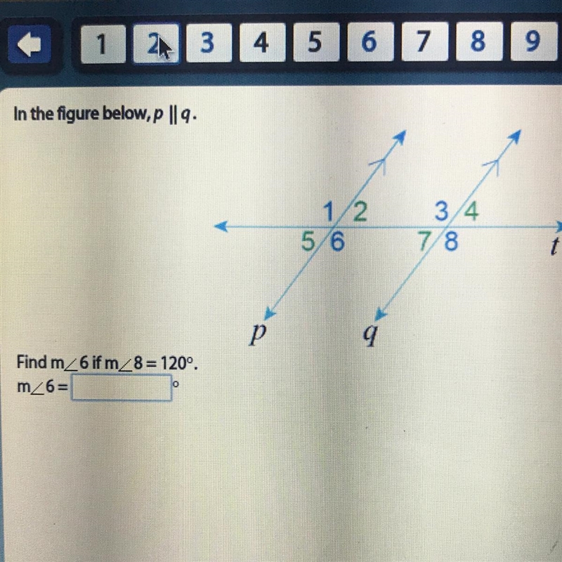 Find <_6 if m <_8 = 120 degrees-example-1