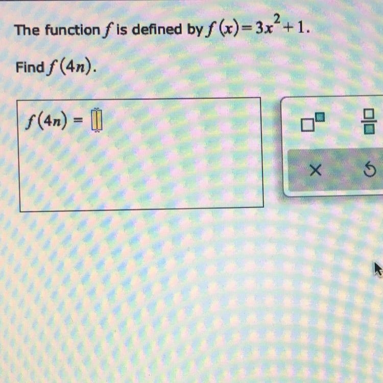 Help if you can! F(x)= 3x^2 + 1 Find f(4n)-example-1