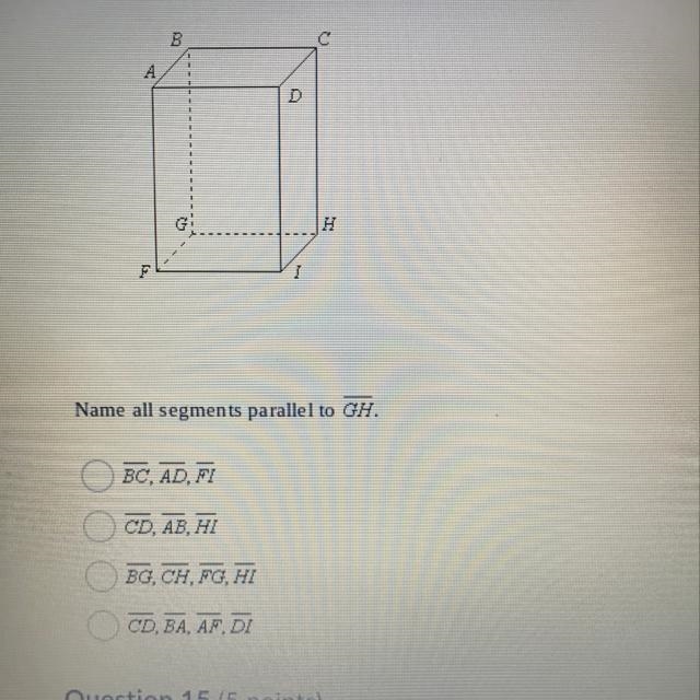 Name all segments parallel to GH.-example-1