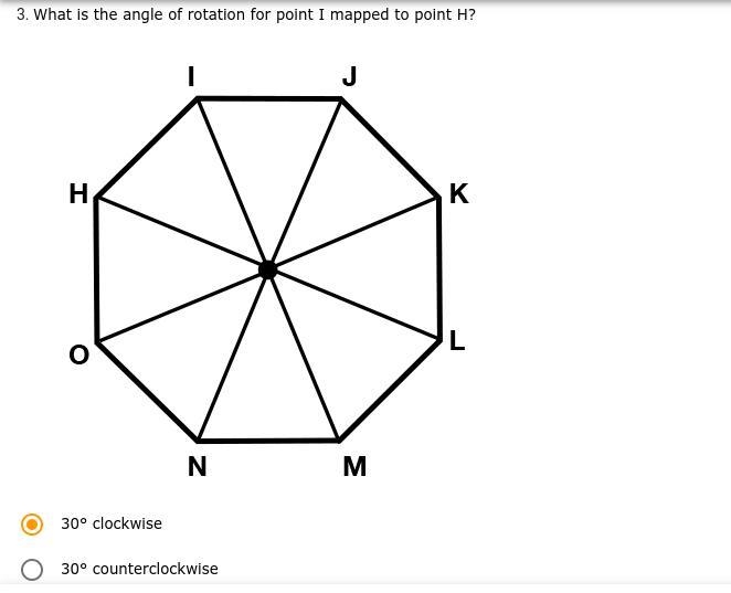 Is my answer correct? the other options are a.) 45° counterclockwise b.) 45° clockwise-example-1