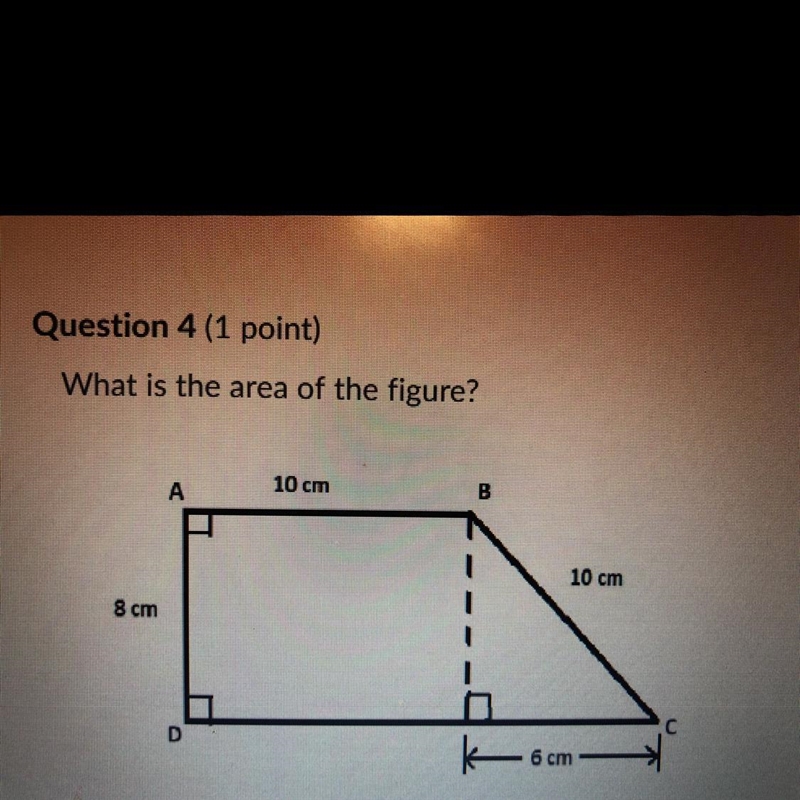 What is the area of the figure??? 96cm2 64cm2 128cm2 104cm2-example-1