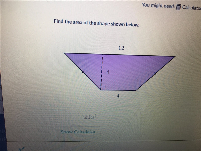 Find The Area Of The Shape Shown Below-example-1