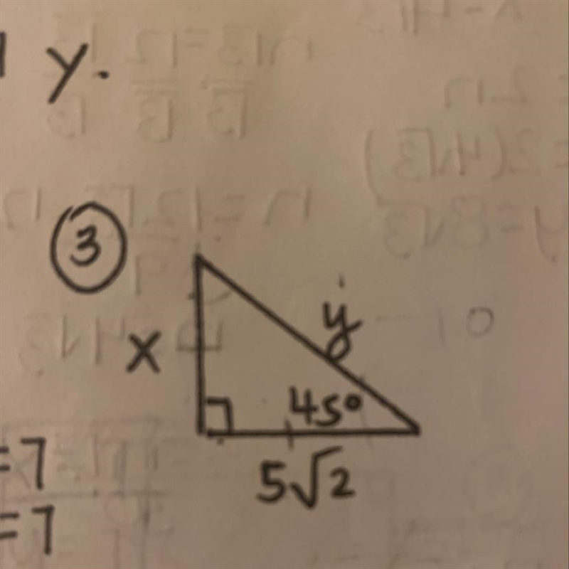 I need help finding the value of x n y. thank you-example-1