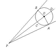 In the figure, PA and PB are tangent to circle O and PD bisects ∠BPA . The figure-example-1