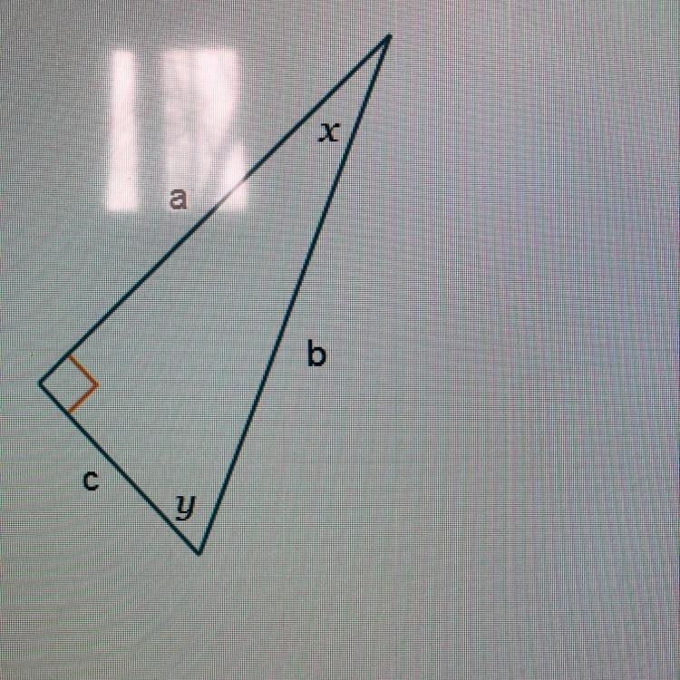 Which equations for the measures of the unknown angles x and y are correct? Check-example-1