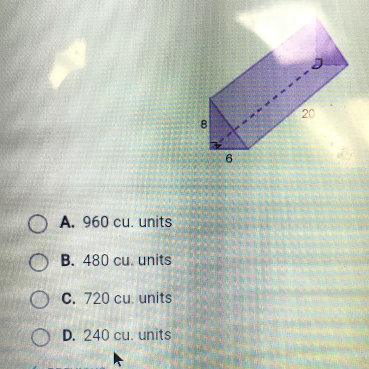 What is the volume of the triangular prism shown below?-example-1