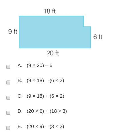 Which of the following expressions can be used to find the area of the polygon? Select-example-1