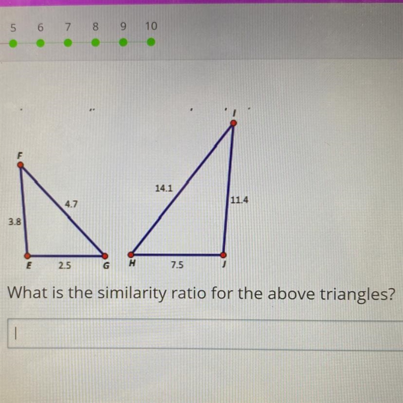 What is the similarity ratio for the above triangles?-example-1