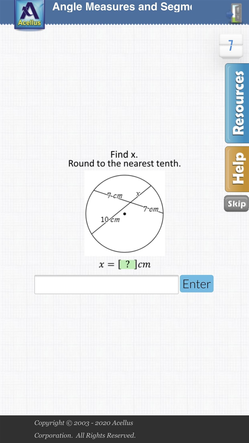 Find x. Round to the nearest tenth.-example-1