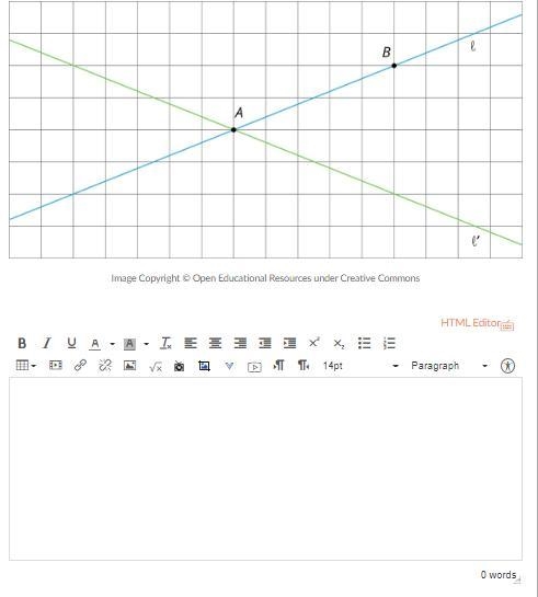 For each diagram, describe a translation, rotation, or reflection that takes line-example-2