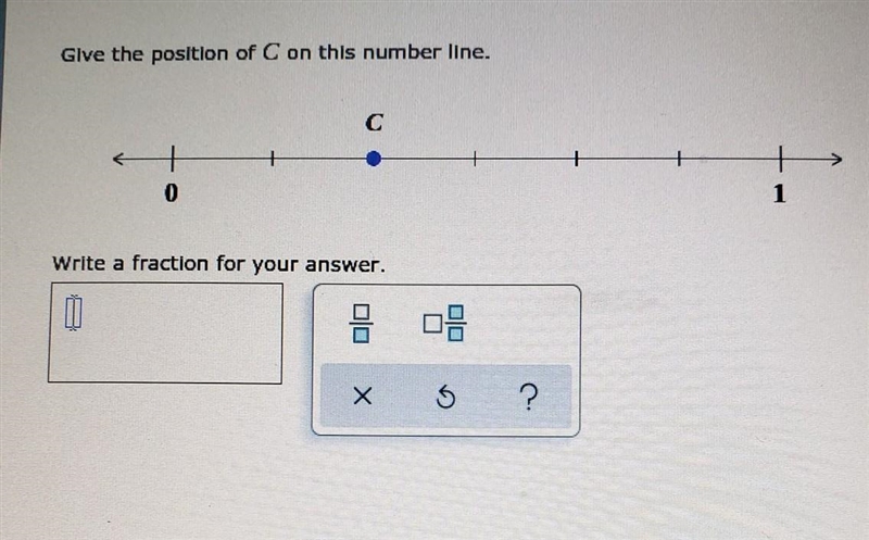 Give the position of c on this number line write a fraction for your number​-example-1