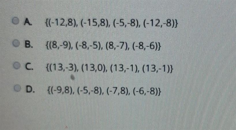 Which of the following pairs represent a function ​-example-1