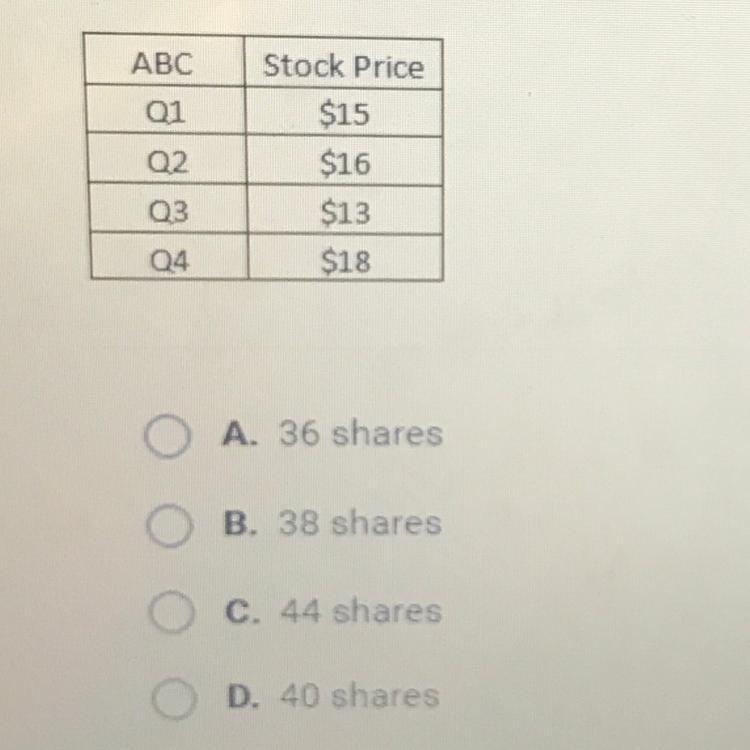 ASAP!!! Mark invests $150 at the beginning of each quarter in stock ABC. According-example-1