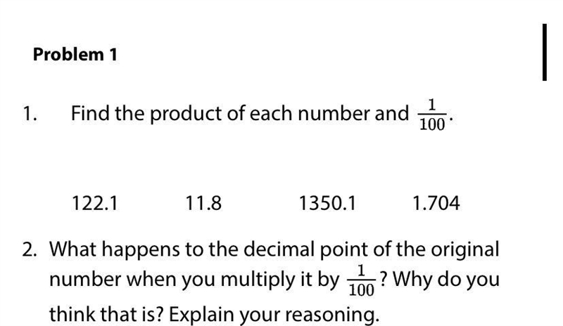 Find the product of each number and . 122.1 11.8 1350.1 1.704 What happens to the-example-1