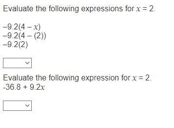 Evaluate the following expressions for x = 2. please help in 5 mins-example-1