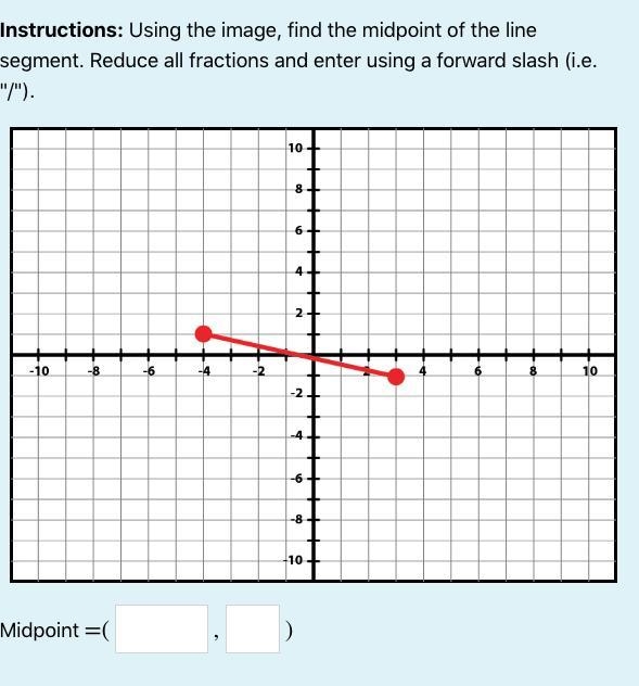 Using the image, find the midpoint of th eline segment.-example-1