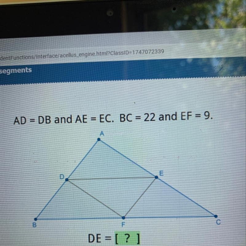 What does DE equal to ?-example-1