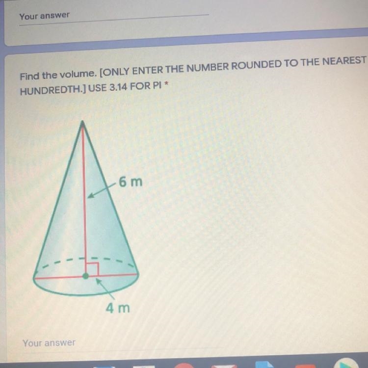 Find the volume of this cone.-example-1