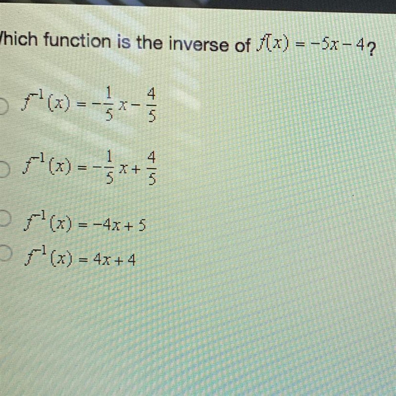 Which function is the inverse of f(x) = -5x - 47-example-1