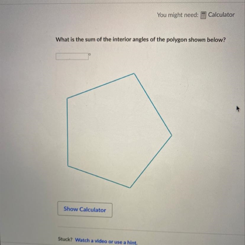 What is the sum of the interior angles of a polygon shown below?-example-1