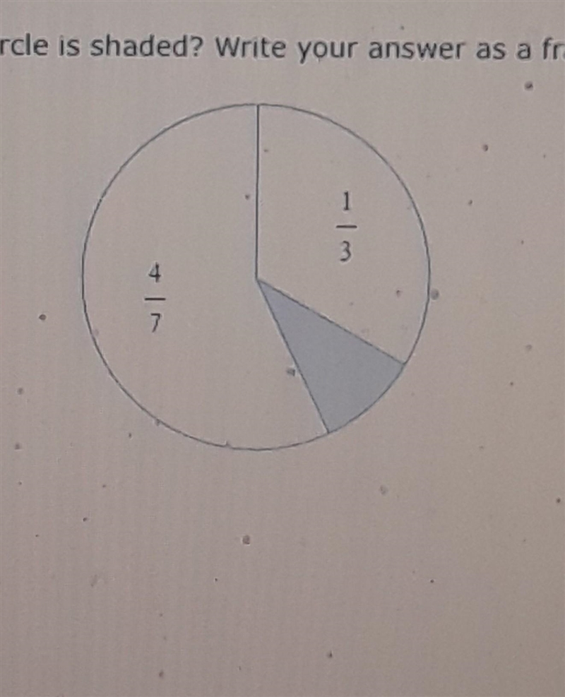 How much of the circle is shaded? 4/7+1/3 HELP​-example-1