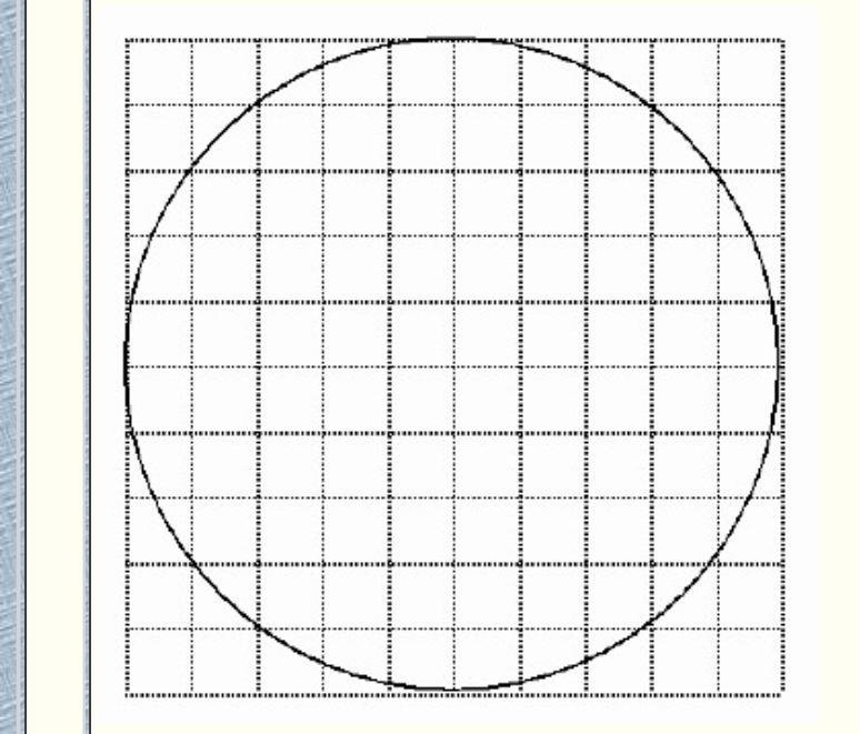 Referring to the figure, the circle shown is drawn on grids. Find A ÷ r and A ÷ r-example-1