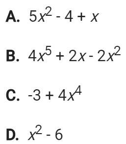 A little help here? Which of the following is a trinomial with a constant term?-example-1