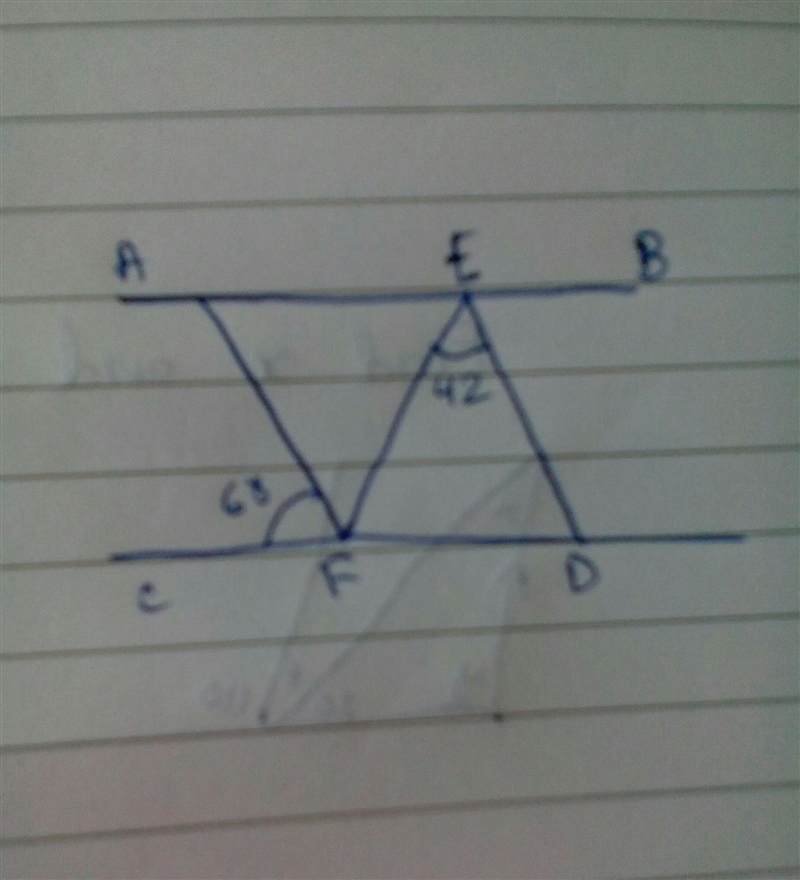 If AB || CD, find angle EFD ​-example-1