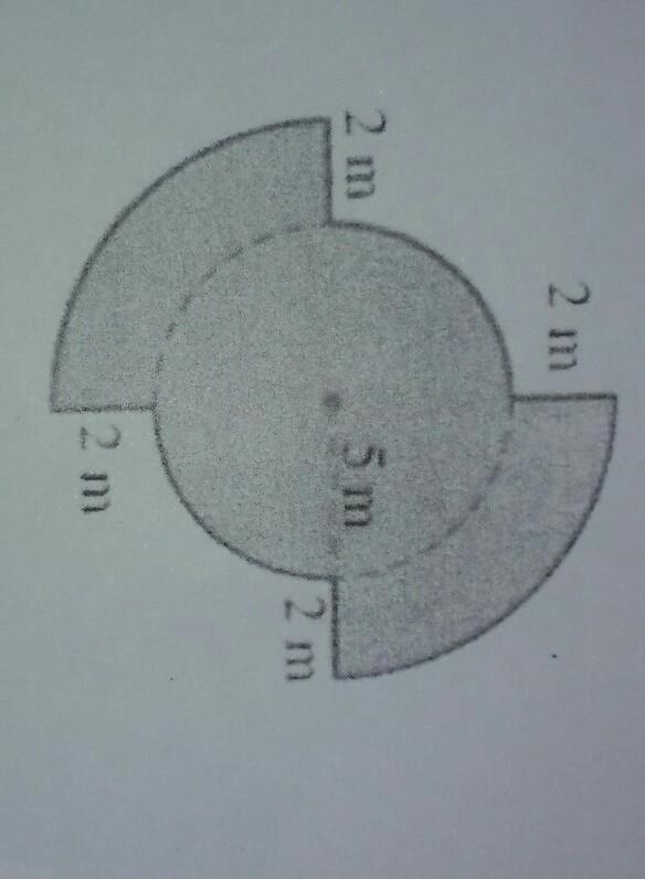 The area of the shape given is: (Use pie = 3.14) ​-example-1