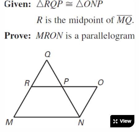 How do you prove a parallelogram using these 2 triangles, somebody needs to explain-example-1