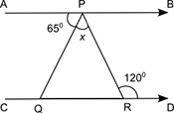 In the figure shown, line AB is parallel to line CD. Part A: What is the measure of-example-1