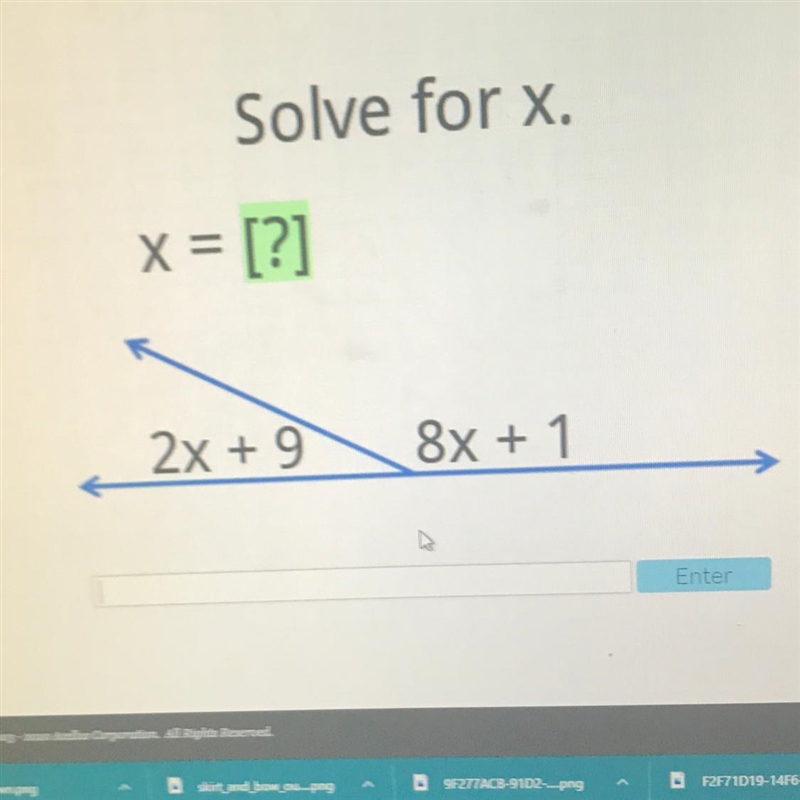 Solve for X. picture above-example-1