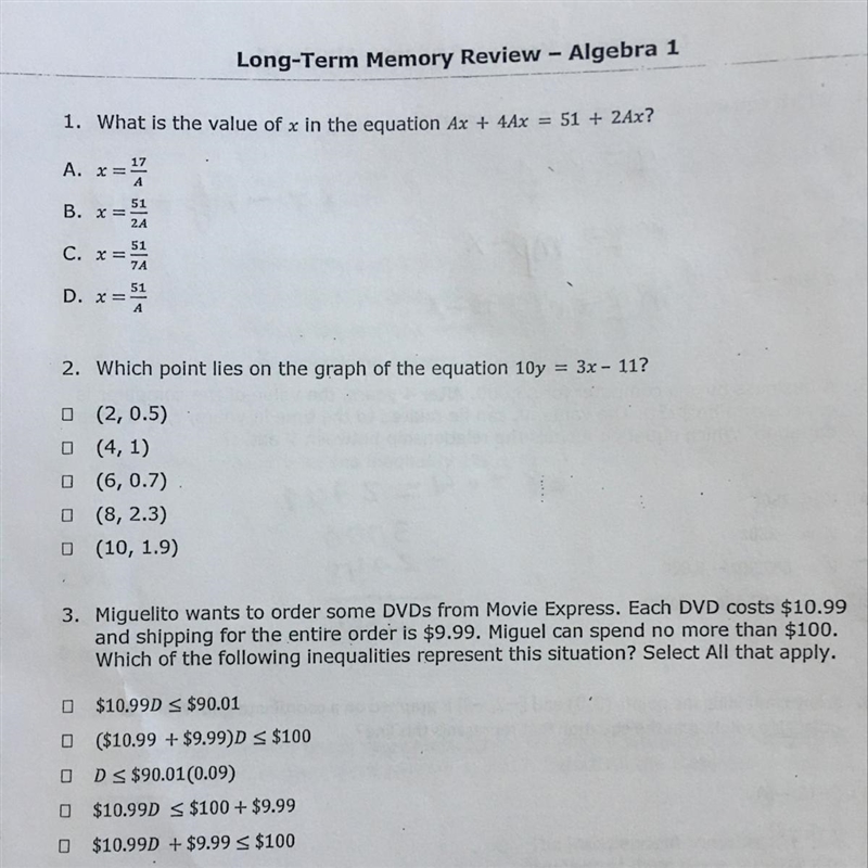 Please answer the 3 questions above. SHOW YOUR WORK If you don’t show your word or-example-1