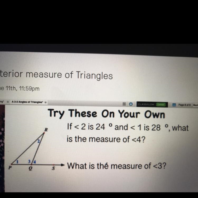 What is the measure of angle 4?-example-1