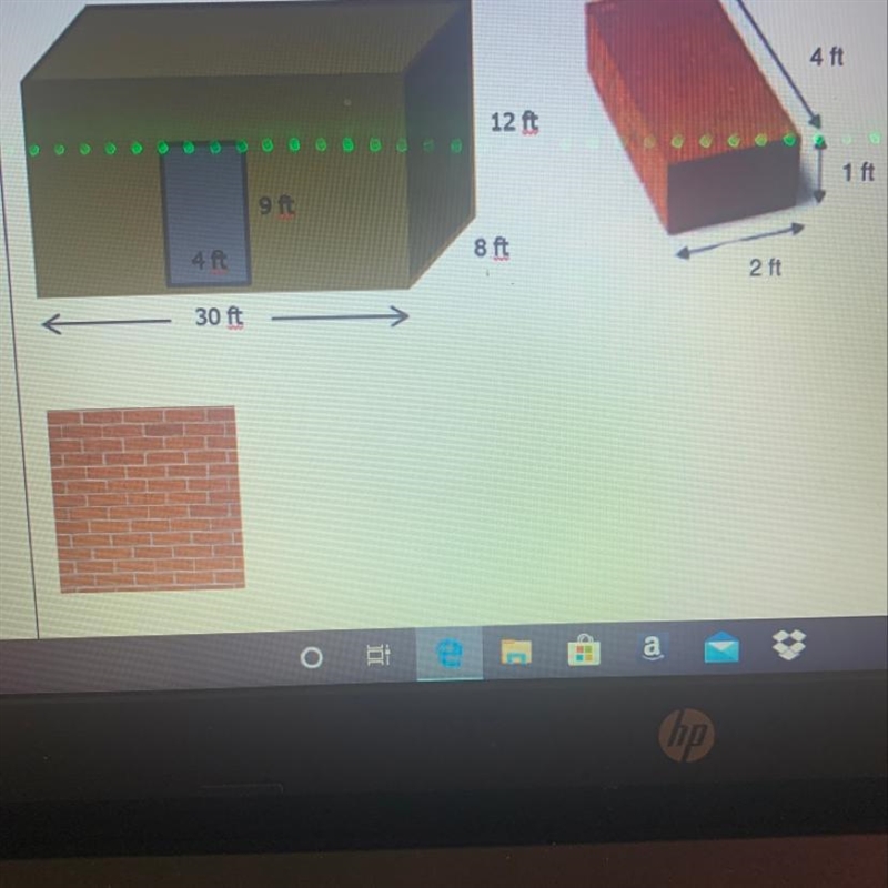 John is creating a shed in his backyard he wants to use brick for the front side with-example-1