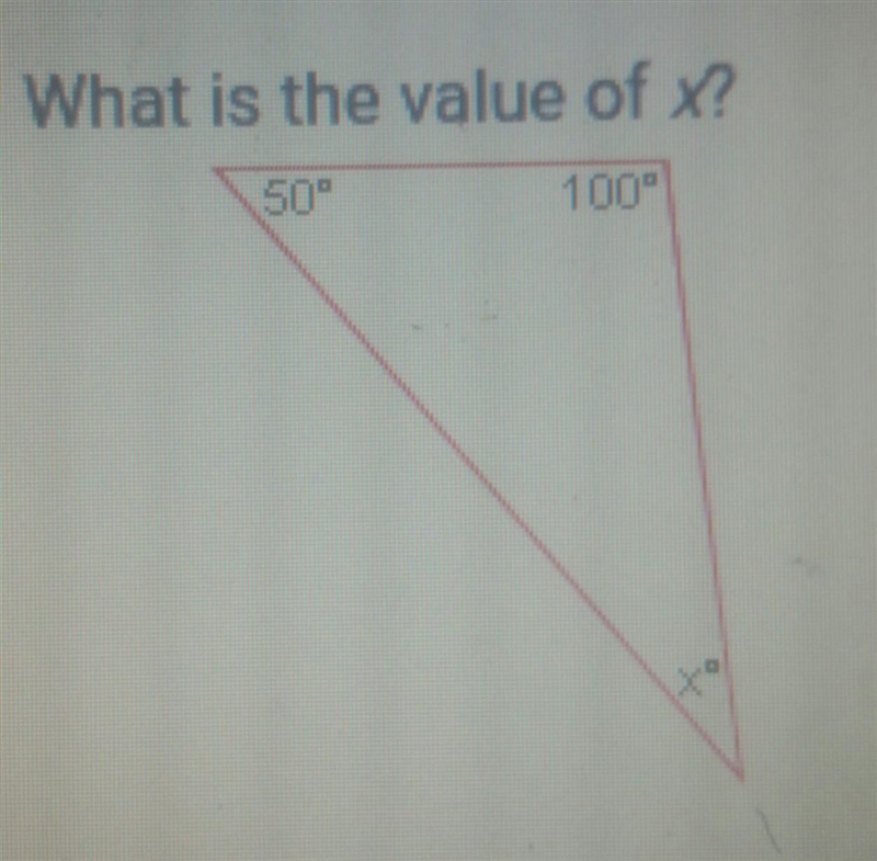 What is the value of x? a.50 b.150 c.30 d.100​-example-1