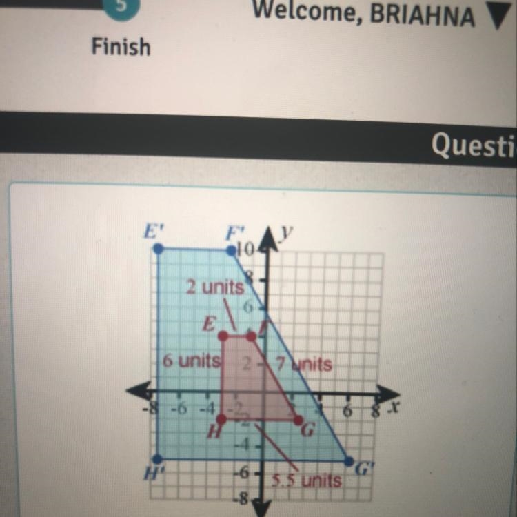 Quadrilateral EFGH was dilated with the origin as the center of dilation to create-example-1