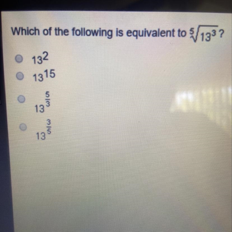 Which of the following is equivalent to 5 sqaure root 13^3?-example-1