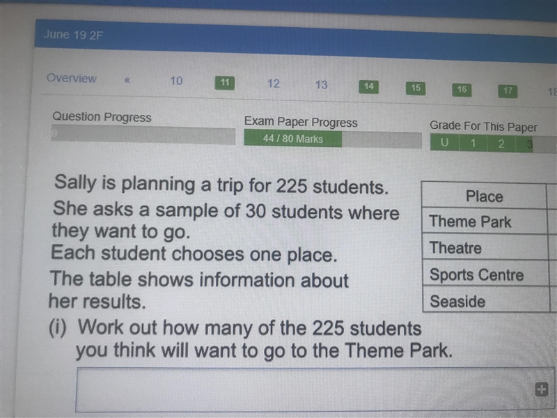 Sally is planning a trip for 225 students Work out how many of the 225 students you-example-1