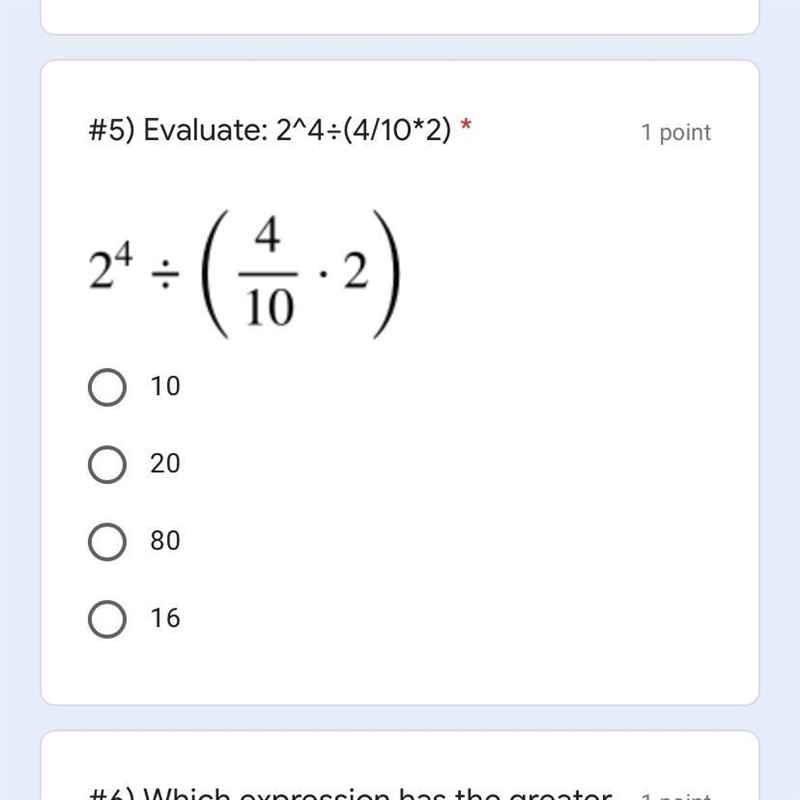 What is 2^4 divided by (4/10 times 2)-example-1