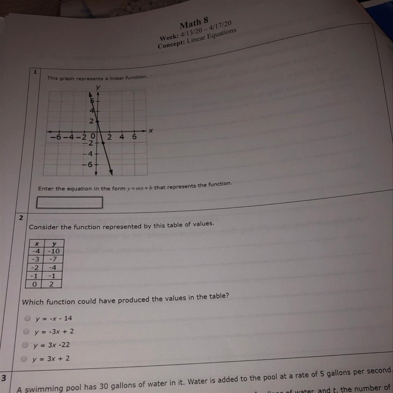 Need help with question 1 & 2. Anything is appreciated:) (8th grade math)-example-1