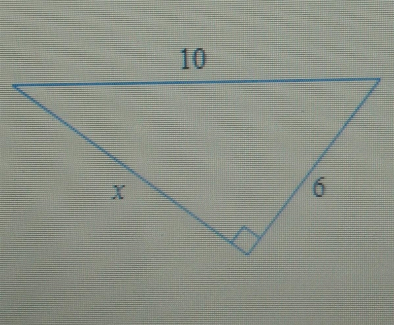 for the following right triangle, find the side length x. round your answer to the-example-1