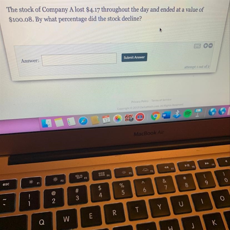 The stock of Company A lost $4.17 throughout the day and ended at a value of $100.08. By-example-1