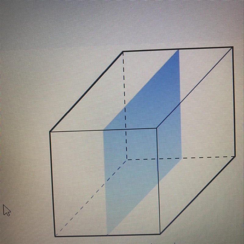 Describe the cross-section of the rectangular prism￼ trapezoid rectangle triangle-example-1