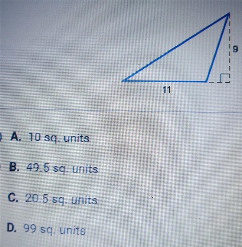 What is the area of the obtuse triangle below? 다​-example-1