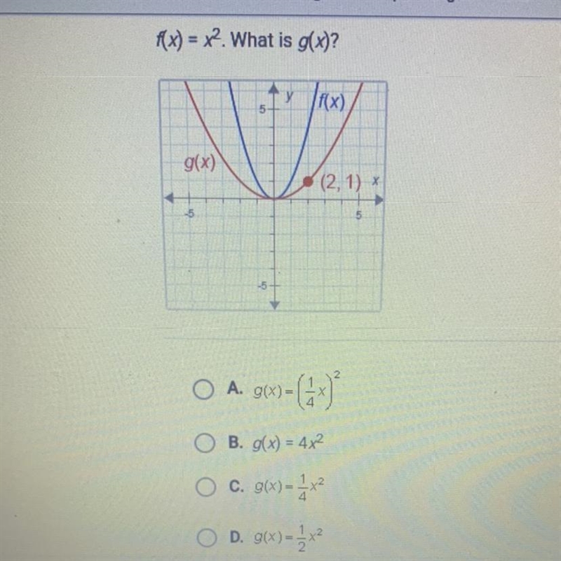 F(x) = x2. What is g(x)?-example-1