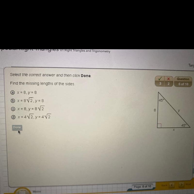 Special right triangles-example-1