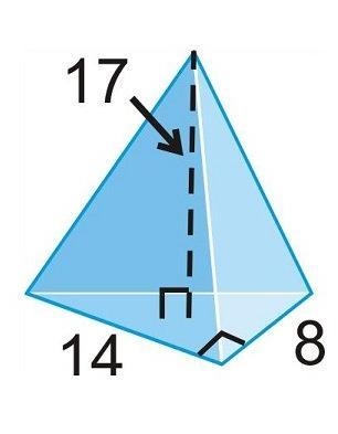 What is the volume of the pyramid shown, in cubic units? Round to the nearest whole-example-1